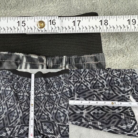 Prana Mojo Yoga Shorts Mens XL Elastic Waist Black Gray Plaid UPF 50‎ Hiking - Picture 6 of 7